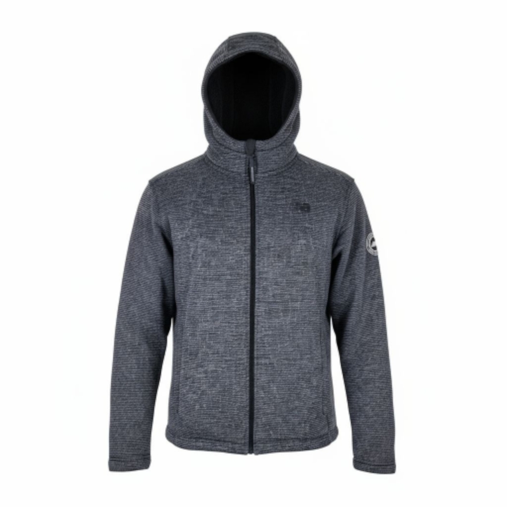 New Balance Jacket Men Size S Gray Hooded Sherpa Lined Full Zip Pockets Logo